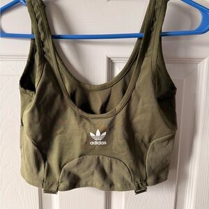 Adidas Olive Green Women's Sports Bra and Skirt set